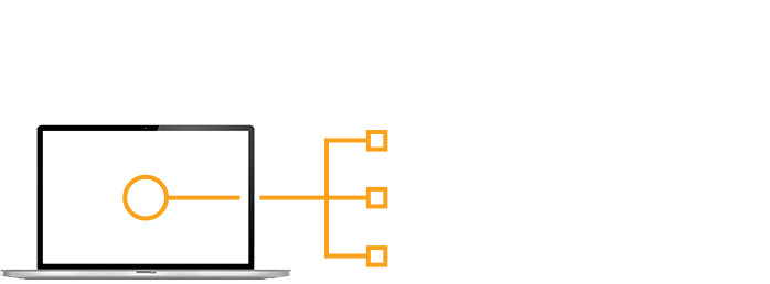Data on a laptop.